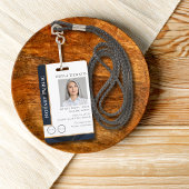 Badge Blue Gold moderne Notaire ID professionnel de luxe