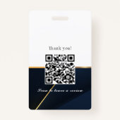 Badge Blue Gold moderne Notaire ID professionnel de luxe (Dos)