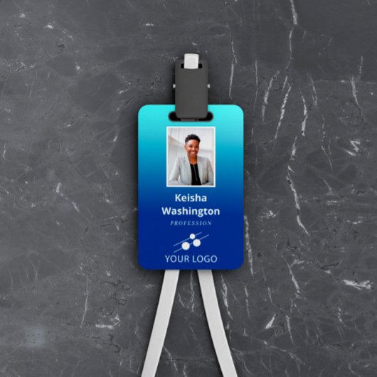 Badge Blue Gradient Ajouter votre logo ID employé