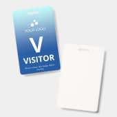 Badge Blue Gradient Ajouter votre logo Visiteur (Recto et verso)