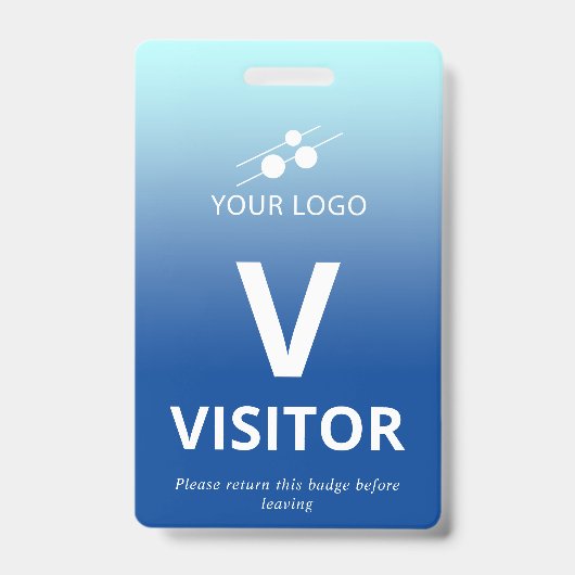 Badge Blue Gradient Ajouter votre logo Visiteur (Face)