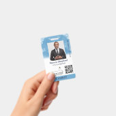 Badge Blue Sky White Clouds Logo QR Code Church ID (À main)