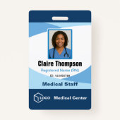 Badge Blue Wave Professional Medical Staff ID (Devant)