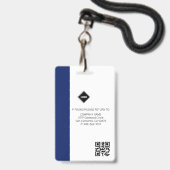 Badge Blue Wave | Société de photo d'identité pour emplo (Arrière avec lanière)
