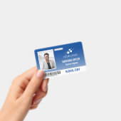 Badge Blue White Hospital Code d'employé Ajouter votre l (Manuel / portable)