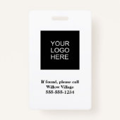 Badge Blue Yellow Employé Photo ID Avec Nom (Dos)