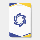 Badge Blue & Yellow Modern Business ID Card (Back)