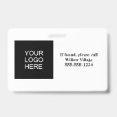 Badge Blue Yellow Staff Nom de l'employé Code photo (Arrière)