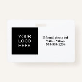 Badge Blue Yellow Staff Nom de l'employé Code photo (Dos)