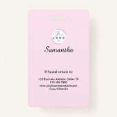 Badge Blush Pink Black Script Logo Photo Makeup (Dos)