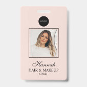 Badge Blush Pink Script Logo Hair Photo Makeup (Avant)