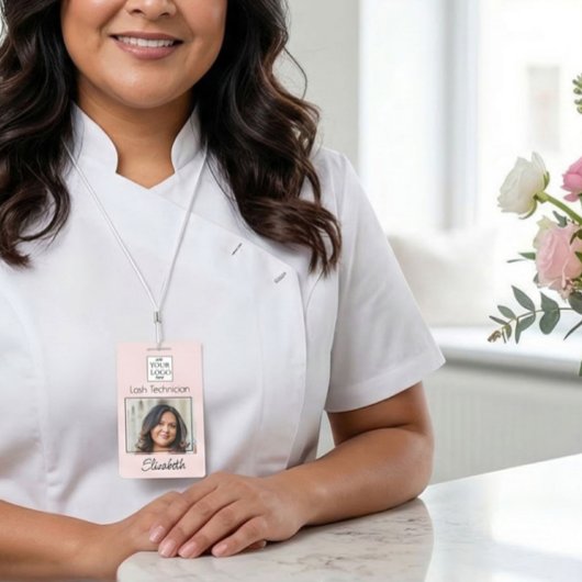 Badge Blush Pink Script Logo Photo Lash
