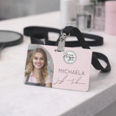 Badge Blush Pink Script Logo Photo Lash Technician
