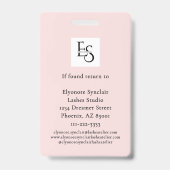 Badge Blush Pink Script Logo Photo Lashes Studio (Arrière)
