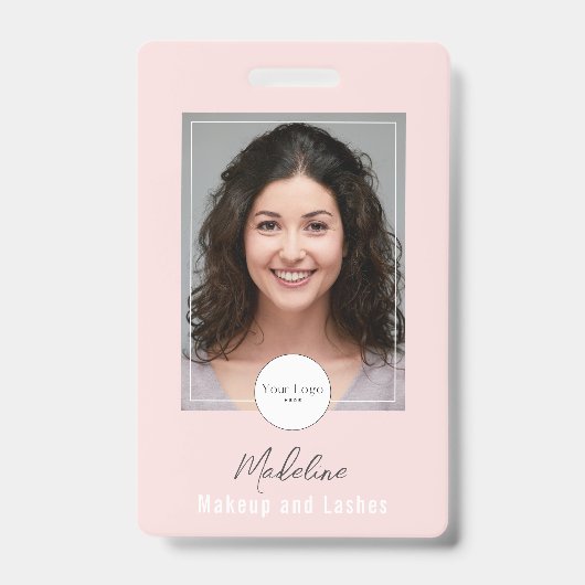 Badge Blush Pink Script Logo Photo Makeup (Face)