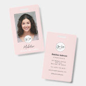 Badge Blush Pink Script Logo Photo Makeup (Avant & arrière)