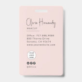 Badge Blush Pink Script Logo Photo Makeup  (Arrière)