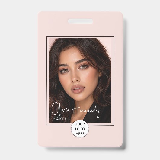 Badge Blush Pink Script Logo Photo Makeup  (Avant)
