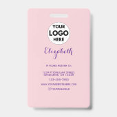 Badge Blush Pink Script Logo Photo Makeup (Arrière)