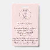 Badge Blush Pink Script Logo Photo Makeup (Back)