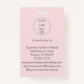 Badge Blush Pink Script Logo Photo Makeup (Dos)