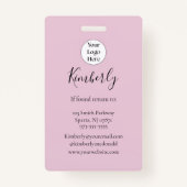 Badge Blush Pink Script Logo Photo Makeup (Dos)