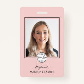 Badge Blush Pink Script Logo Photo Makeup (Devant)