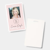 Badge Blush Rose Coiffure, Maquillage & Studio de Beauté (Avant & arrière)