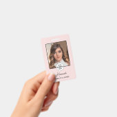 Badge Blush Rose Logo Écriture Photo Maquillage (Manuel / portable)