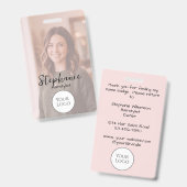 Badge Blush Rose Logo Photo Cheveux Script (Avant & arrière)