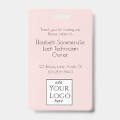 Badge Blush Rose Logo Script Photo Cils (Arrière)