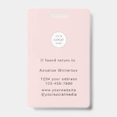Badge Blush Rose Logo Script Photo Cils Maquillage (Arrière)