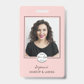 Badge Blush Rose Logo Script Photo Cils Studio (Avant)