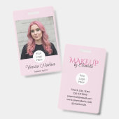Badge Blush Rose Logo Script Photo Maquillage (Avant & arrière)