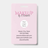 Badge Blush Rose Logo Script Photo Maquillage (Arrière)
