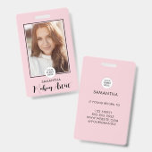 Badge Blush Rose Logo Script Photo Maquillage  (Avant & arrière)