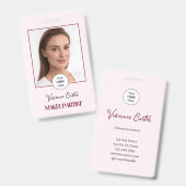 Badge Blush Rose Logo Script Photo Maquillage (Avant & arrière)