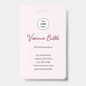 Badge Blush Rose Logo Script Photo Maquillage (Arrière)