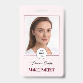 Badge Blush Rose Logo Script Photo Maquillage (Avant)