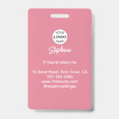 Badge Blush Rose Logo Script Photo Maquillage (Arrière)
