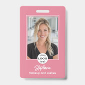 Badge Blush Rose Logo Script Photo Maquillage (Avant)