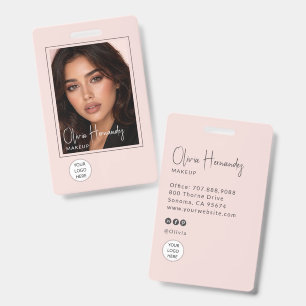 Badge Blush Rose Logo Script Photo Maquillage