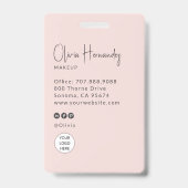 Badge Blush Rose Logo Script Photo Maquillage (Arrière)