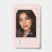 Badge Blush Rose Logo Script Photo Maquillage (Avant)