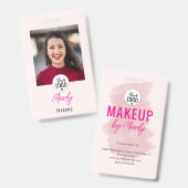 Badge Blush Rose Logo Script Photo Maquillage (Avant & arrière)