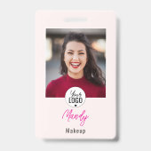 Badge Blush Rose Logo Script Photo Maquillage (Avant)