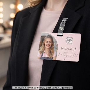 Badge Blush Rose Logo Script Photo Maquillage