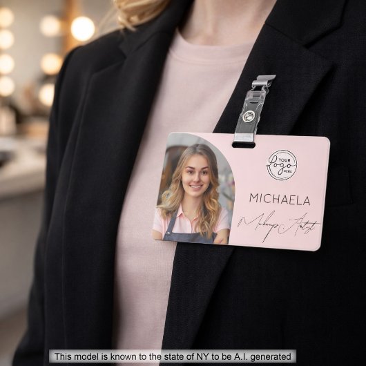 Badge Blush Rose Logo Script Photo Maquillage