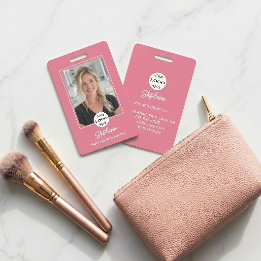 Badge Blush Rose Logo Script Photo Maquillage