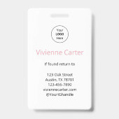 Badge Blush Rose Logo Script Photo Salon de Manucure (Arrière)
